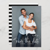 Whimsical Script Photo Save the Date Aankondiging (Voorkant / Achterkant)