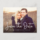 Whimsical Script Photo Wedding Save the Date Aankondigingskaart (Voorkant)