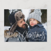 Whimsical Script Prettig Kerst 2 Foto Feestdagenkaart (Voorkant)
