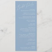 Whimsical Script | Programma Dusty Blue Wedding Programmakaart (Achterkant)