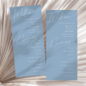 Whimsical Script | Programma Dusty Blue Wedding Programmakaart