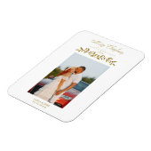 Whimsical Script Quote Foto Kerstserie Gold Magneet (Linkerzijde)