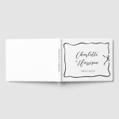 Whimsical Script Ribbon Border Wedding Gastenboek (Volledig)