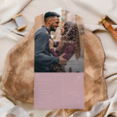 Whimsical Script | Roos Casual Fotozegel en Verzen All In One Uitnodiging