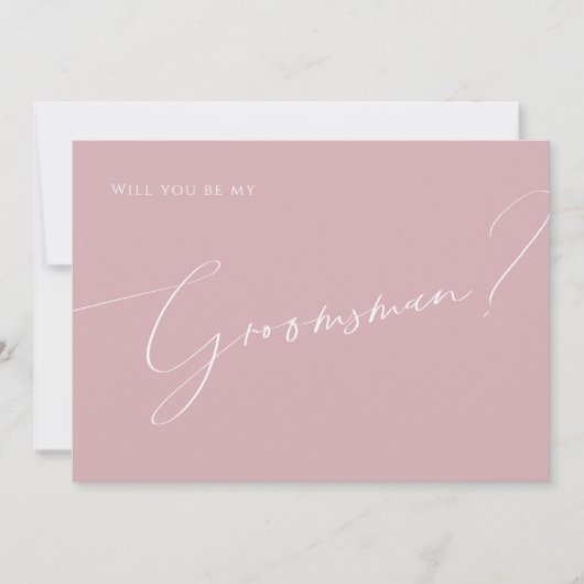 Whimsical Script | Roos Groomsman-voorstel Kaart (Voorkant)
