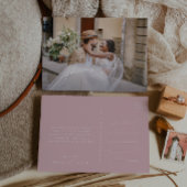 Whimsical Script | Roos horizontale foto bedankt Briefkaart