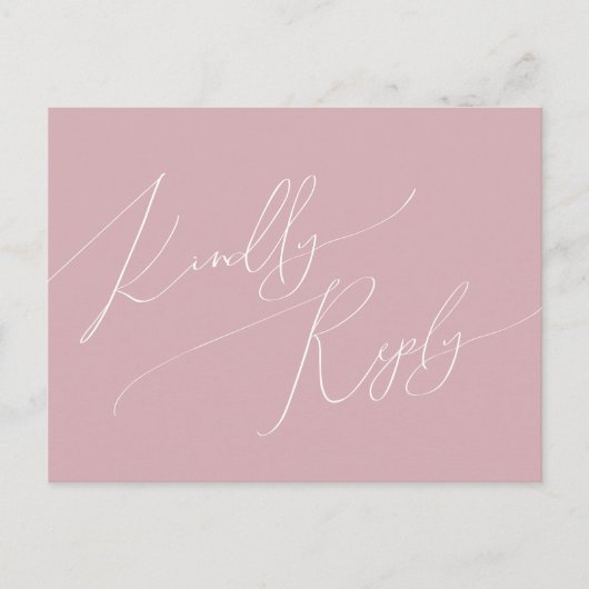 Whimsical Script | Roos Menu Keuze RSVP-Briefkaart (Voorkant)