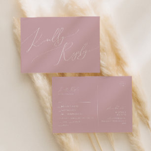 Whimsical Script   Roos Menu Keuze RSVP-Briefkaart