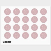 Whimsical Script | Roos monogram envelop Ronde Sticker (Vel)