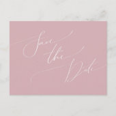 Whimsical Script | Roos van puin, behalve datum Uitnodiging Briefkaart (Voorkant)