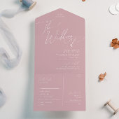 Whimsical Script | Roos-verbondenheid van zegel en All In One Uitnodiging