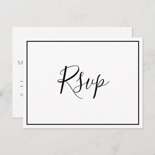 Whimsical Script RSVP Briefkaart (Voorkant / Achterkant)