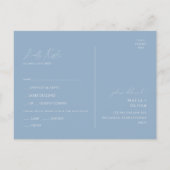 Whimsical Script | RSVP-Briefkaart met blauwe menu (Achterkant)