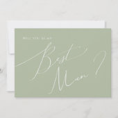 Whimsical Script | Sage Best Man proposal Kaart (Voorkant)