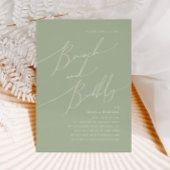 Whimsical Script | Sage Green Brunch en Bubble Kaart