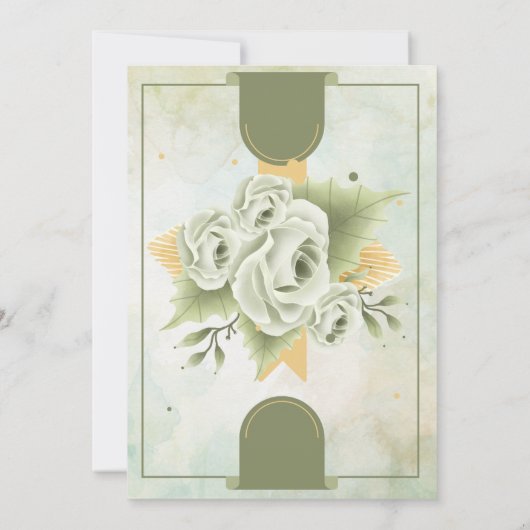 Whimsical Script | Sage Green Casual Wedding Kaart (Achterkant)