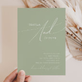 Whimsical Script | Sage Green Casual Wedding Kaart