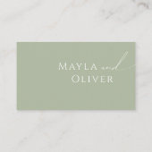 Whimsical Script | Sage Green Flat Wedding Plaatskaartje (Achterkant)