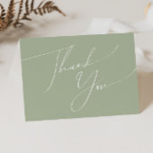 Whimsical Script Sage Green Folded Bedankt Card