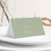 Whimsical Script | Sage Green Folded Plaatskaartje