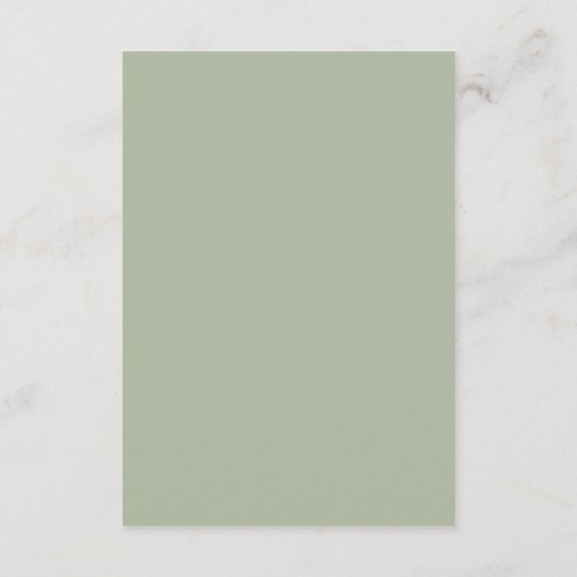 Whimsical Script | Sage Green-gegevens Informatiekaartje (Achterkant)