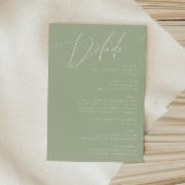 Whimsical Script | Sage Green-gegevens Informatiekaartje