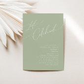 Whimsical Script | Sage Green Let's Celebrate Kaart