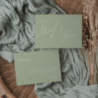 Whimsical Script | Sage Green Maid of Honor Kaart