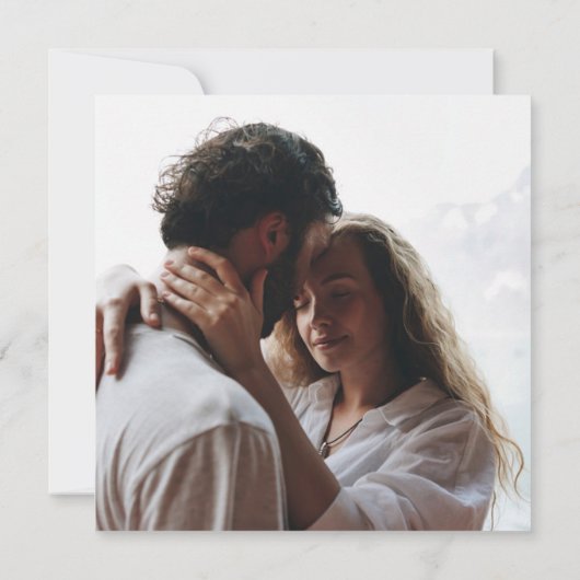 Whimsical Script | Sage Green Photo Square Wedding Kaart (Achterkant)