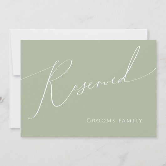 Whimsical Script | Sage Green Reserved Sign (Voorkant)