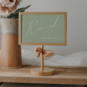 Whimsical Script | Sage Green Reserved Sign