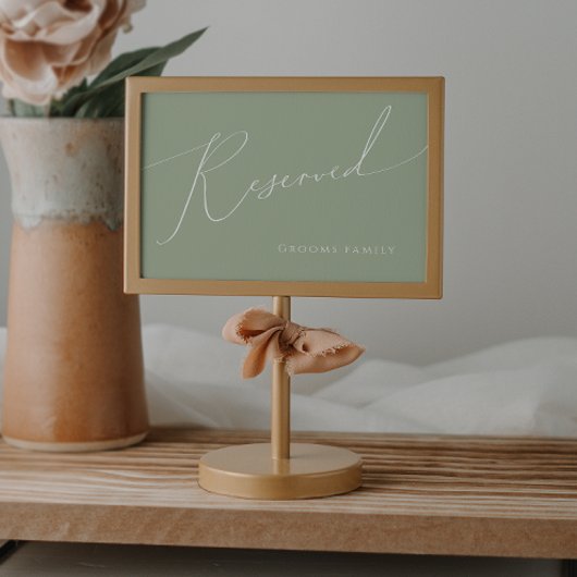 Whimsical Script | Sage Green Reserved Sign