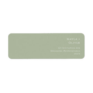Whimsical Script   Sage Green Return-adreslabel Etiket