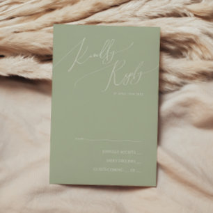Whimsical Script Sage Green RSVP-kaart RSVP Kaartje