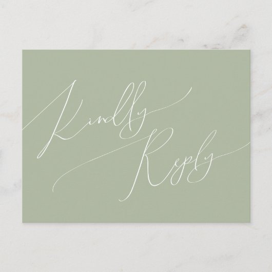 Whimsical Script | Sage Green Song Request RSVP Briefkaart (Voorkant)