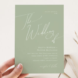 Whimsical Script | Sage Green the Wedding of Kaart