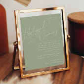 Whimsical Script | Sage Green Unplugged Ceremony Poster