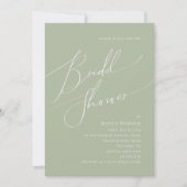 Whimsical Script | Sage Green Vrijgezellenfeest Kaart (Voorkant)