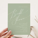 Whimsical Script | Sage Green Vrijgezellenfeest Kaart<br><div class="desc">Introductie van ons verbluffende whimsical script | groene bruiddouche-uitnodiging voor de slacht, ideaal voor de eenvoudige viering van de moderne boho-lente. Ons elegante ontwerp omvat een levendig helder, pastelkleurpalet met een chic calligraphy script. Of u nu de voorkeur geeft aan een minimalistische of klassieke stijl, ons unieke bewerkbare product biedt...</div>