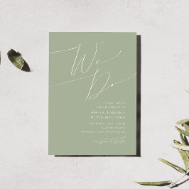 Whimsical Script | Sage Green We Do Wedding Kaart
