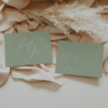 Whimsical Script | Sage Green Wedding Bedankt Briefkaart<br><div class="desc">Introductie van ons verbluffende whimsical script | Sage green bruiloft bedankt je briefkaart perfect voor je eenvoudige moderne boho spring viering. Ons elegante ontwerp omvat een levendig helder, pastelkleurpalet met een chic calligraphy script. Of u nu de voorkeur geeft aan een minimalistische of klassieke stijl, ons unieke bewerkbare product biedt...</div>