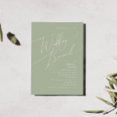 Whimsical Script | Sage Green Wedding Brunch Kaart