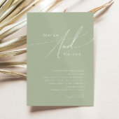 Whimsical Script | Sage Green Wedding Kaart