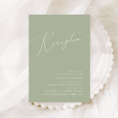 Whimsical Script | Sage Green Wedding Reception Informatiekaartje