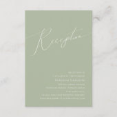 Whimsical Script | Sage Green Wedding Reception Informatiekaartje (Voorkant)
