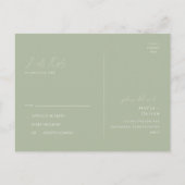 Whimsical Script | Sage Green Wedding RSVP Briefkaart (Achterkant)