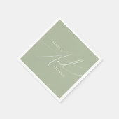 Whimsical Script | Sage Green Wedding Servet (Hoek)