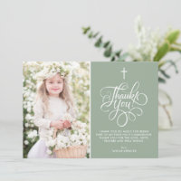 Whimsical Script Sage Groen Eerste Heilige Communi