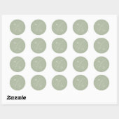 Whimsical Script | Sage Monogram Envelope Seal Ronde Sticker (Vel)