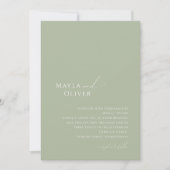 Whimsical Script | Sage Monogram Fotobruiloft Kaart (Voorkant)